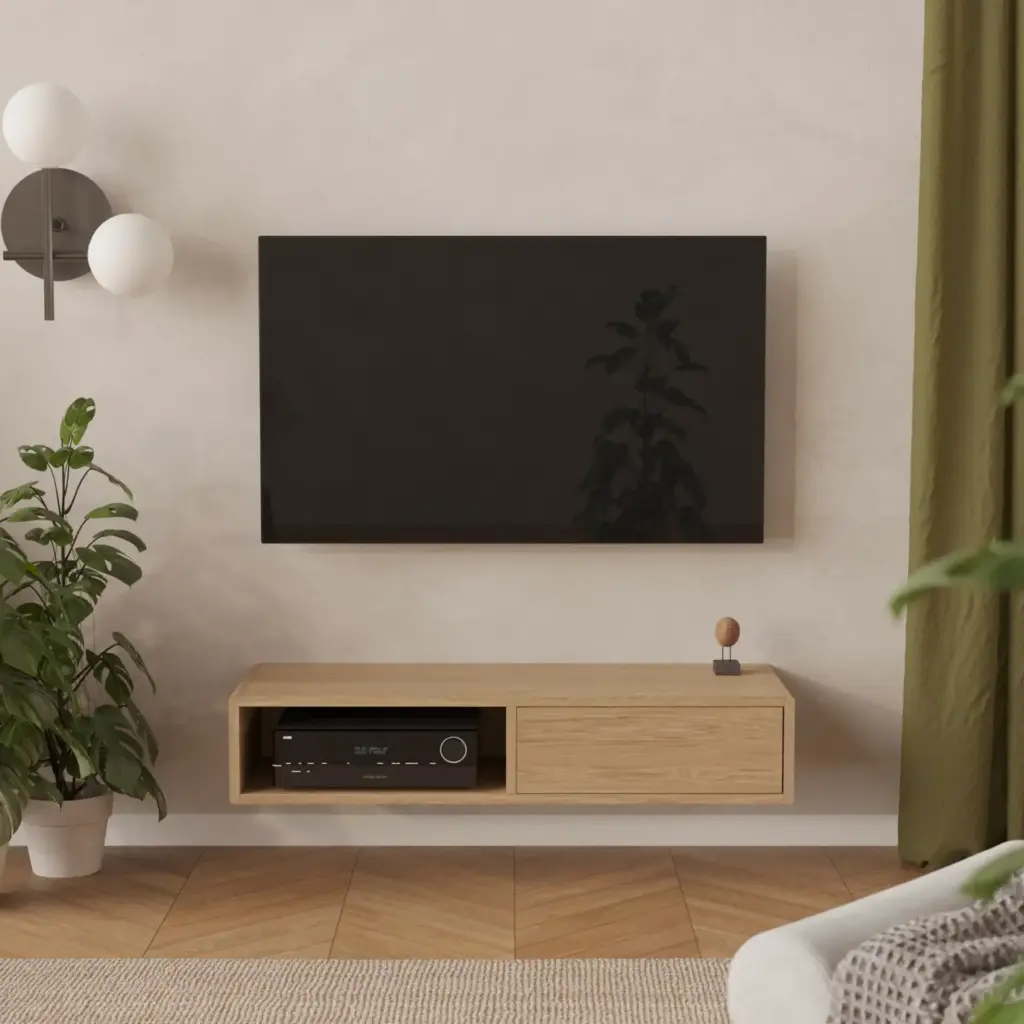 Drewniana Nowoczesna Wiszaca Szafka Pod Tv 120 Cm