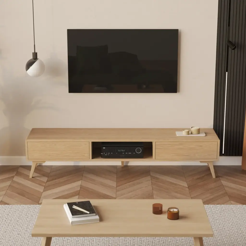 Nowoczesna Debowa Szafka Rtv 200 Cm