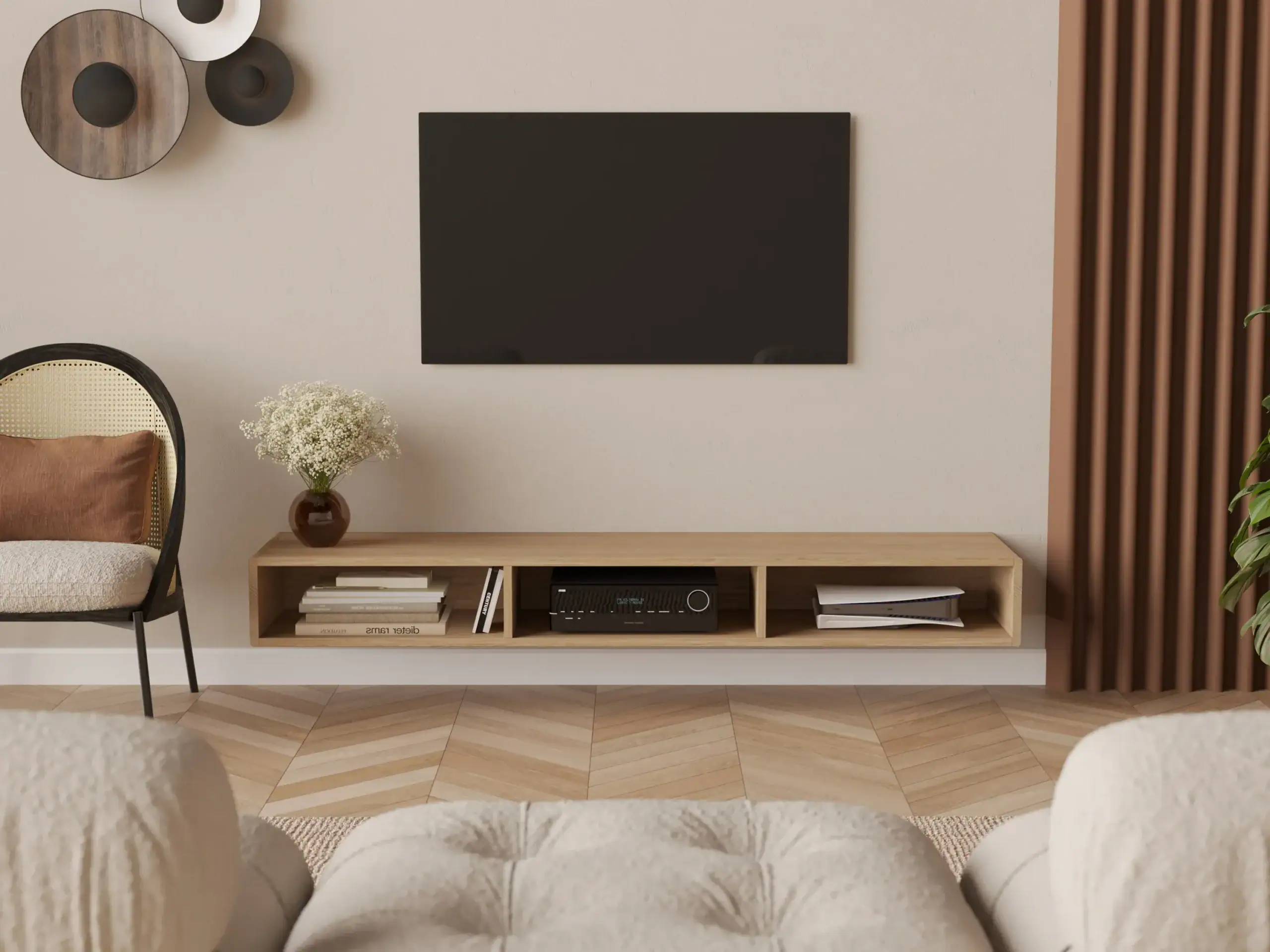 Nowoczesna Podwieszana Szafka Pod Telewizor 200 X 45 Cm