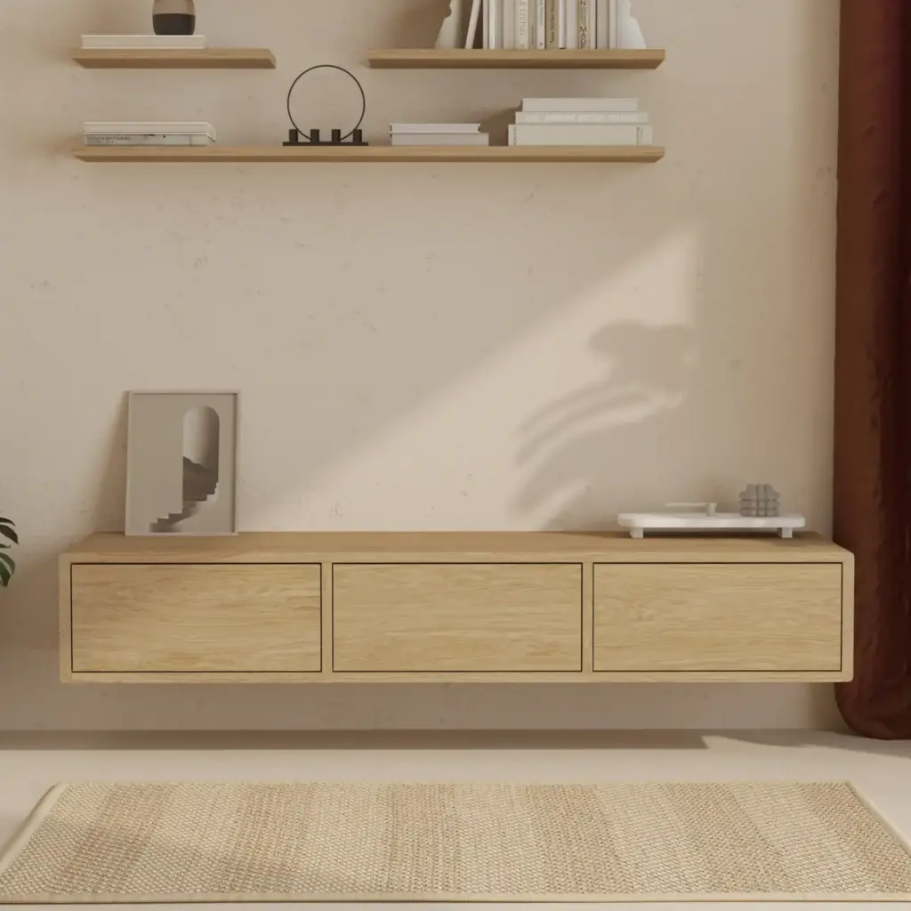 Szafka RTV wisząca drewniana 150 x 45 cm