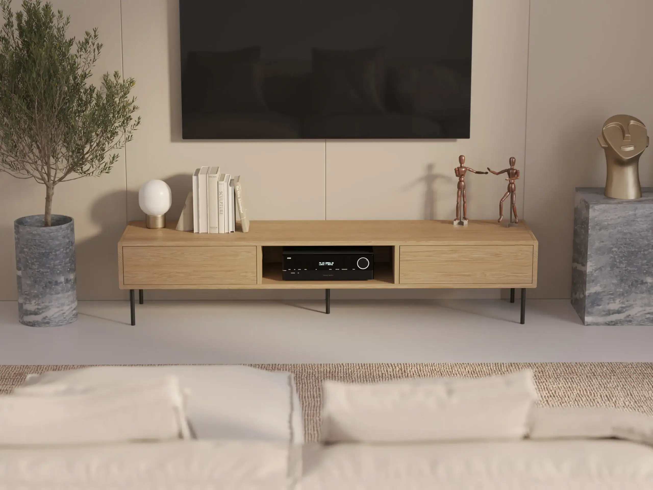 Szafka Rtv Debowa 200 Cm W Stylu Loft