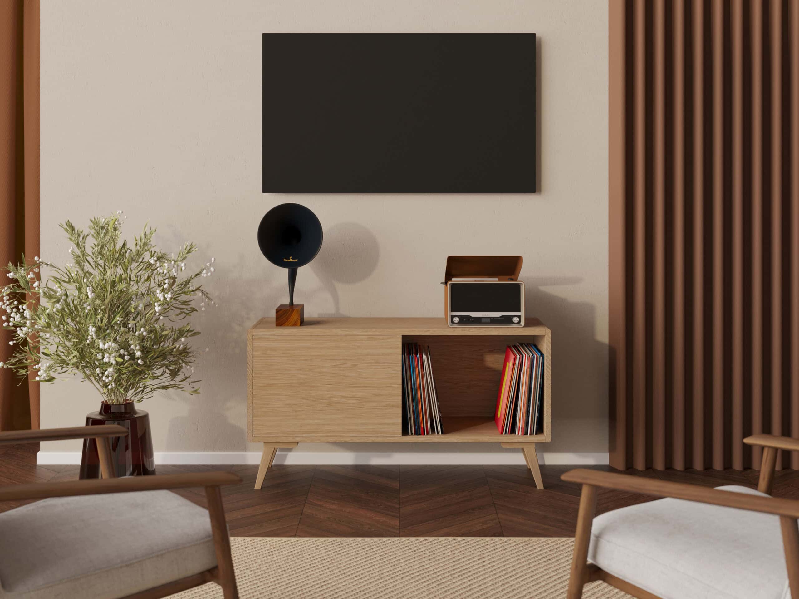 Nowoczesna wysoka komoda RTV 120 cm