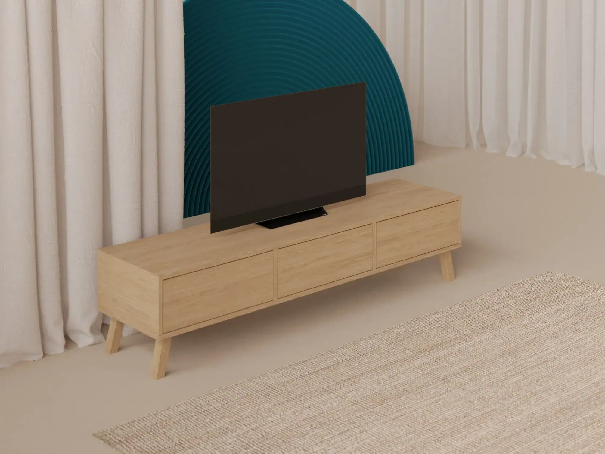 Szafka Pod Tv Z Drewnianymi Nogi